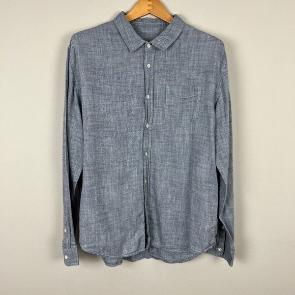 Rails Shirt Mens XL Navy Chambray Wyatt Button Up Down Long Sleeve 100% Cotton - Picture 11 of 11